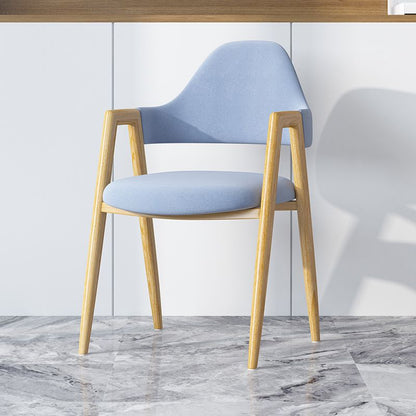 Modern Minimalist A-shape Iron Faux Leather Fabric Sponge Dining Chair Backrest Armrest for Dining Room