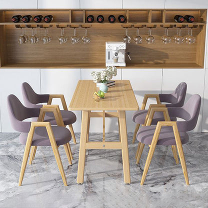 Modern Minimalist A-shape Iron Faux Leather Fabric Sponge Dining Chair Backrest Armrest for Dining Room