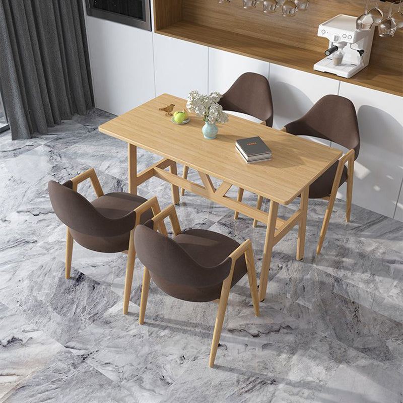 Modern Minimalist A-shape Iron Faux Leather Fabric Sponge Dining Chair Backrest Armrest for Dining Room