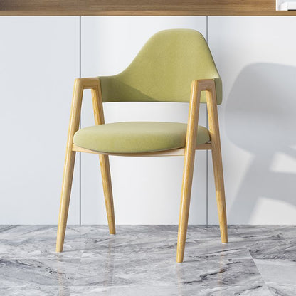 Modern Minimalist A-shape Iron Faux Leather Fabric Sponge Dining Chair Backrest Armrest for Dining Room