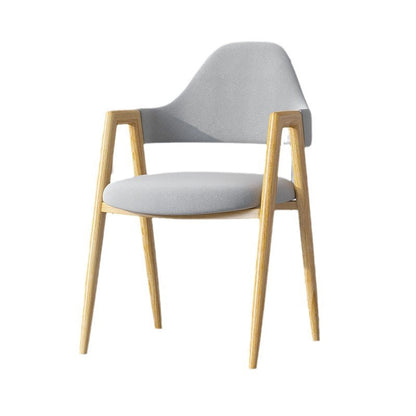 Modern Minimalist A-shape Iron Faux Leather Fabric Sponge Dining Chair Backrest Armrest for Dining Room