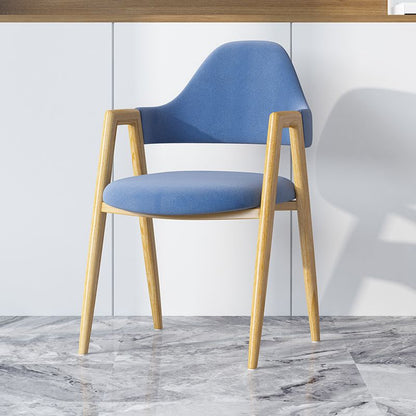 Modern Minimalist A-shape Iron Faux Leather Fabric Sponge Dining Chair Backrest Armrest for Dining Room