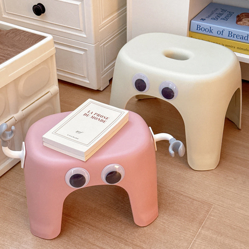 Modern Minimalist Elliptical PP Low Stool Armless Backless For Living Room