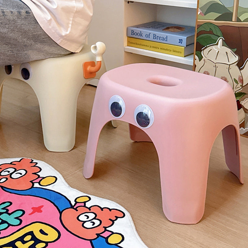 Modern Minimalist Elliptical PP Low Stool Armless Backless For Living Room