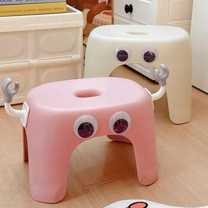 Modern Minimalist Elliptical PP Low Stool Armless Backless For Living Room