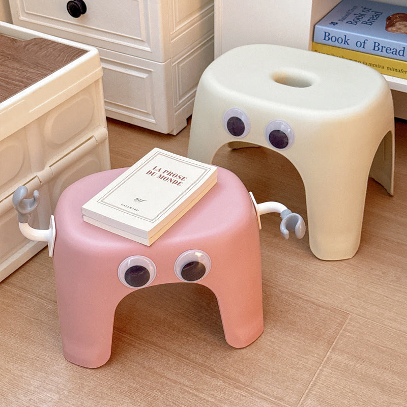 Modern Minimalist Elliptical PP Low Stool Armless Backless For Living Room