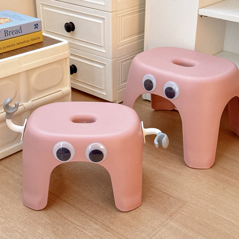 Modern Minimalist Elliptical PP Low Stool Armless Backless For Living Room