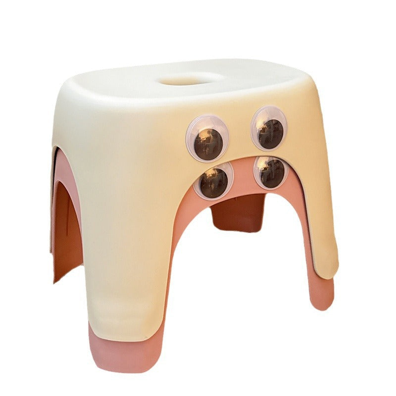 Modern Minimalist Elliptical PP Low Stool Armless Backless For Living Room