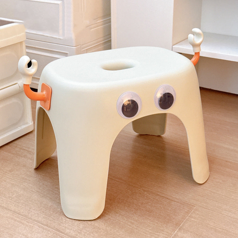 Modern Minimalist Elliptical PP Low Stool Armless Backless For Living Room