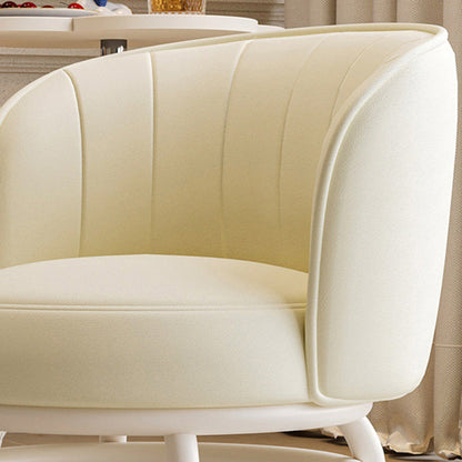 Modern Minimalist Round Plastic PU Leather Sponge Movable Low Stool Backrest Armless For Living Room