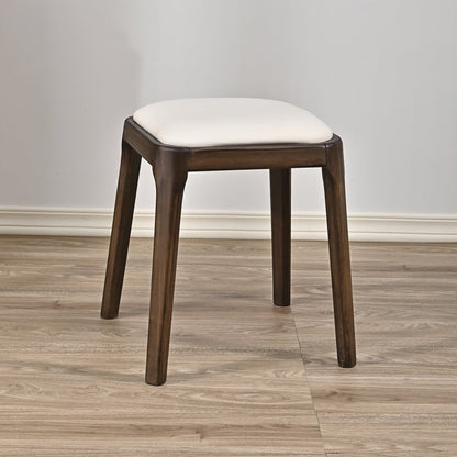 Modern Minimalist Square Rubberwood Microfiber Leather Sponge Low Stool Backless Armless For Dining Room
