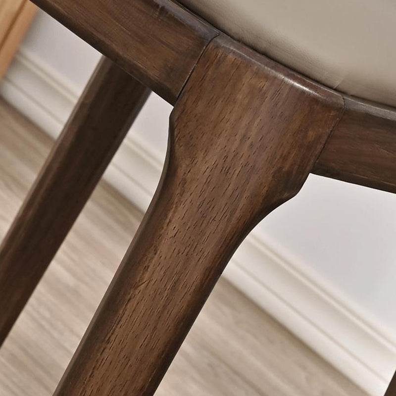 Modern Minimalist Square Rubberwood Microfiber Leather Sponge Low Stool Backless Armless For Dining Room