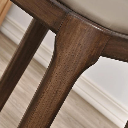 Modern Minimalist Square Rubberwood Microfiber Leather Sponge Low Stool Backless Armless For Dining Room