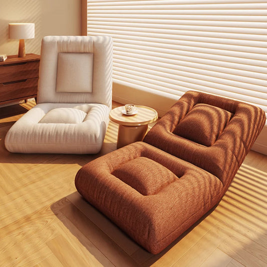 Modern Minimalist Rectangular Steel Frame PP Cotton Velvet Cotton Linen Lazy Sofa Backrest Armless For Bedroom