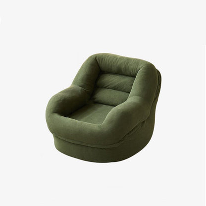Modern Minimalist U-Shape Corduroy EPS Lazy Accent Chair Backrest Armless For Bedroom