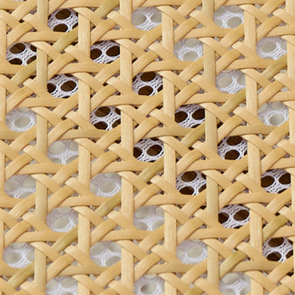 Traditional Rustic Foldable Rectangular Bamboo Polyester Resin Rattan Weaving Dining Chair Backrest Armrest For Dining Room