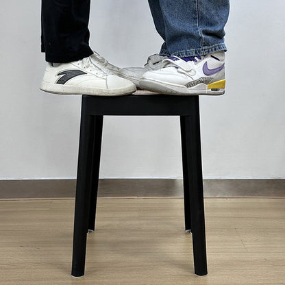 Modern Minimalist Square Plastic PE Rattan Weaving Dining Chair Backless Armless For Dining Room