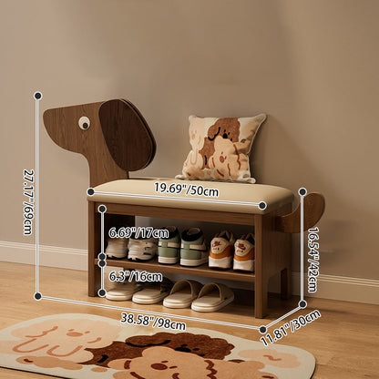 مقعد حذاء للأطفال بدون ظهر وبدون أذرع للمدخل مصنوع من إسفنج جلد البولي يوريثان وخشب المطاط بتصميم آرت ديكو الحديث