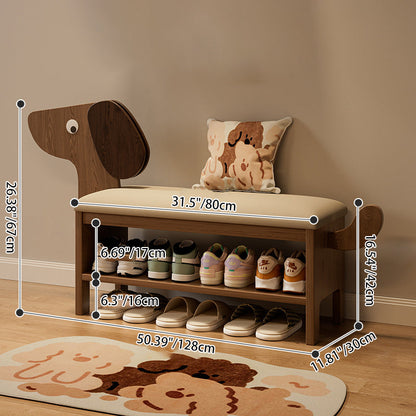 مقعد حذاء للأطفال بدون ظهر وبدون أذرع للمدخل مصنوع من إسفنج جلد البولي يوريثان وخشب المطاط بتصميم آرت ديكو الحديث