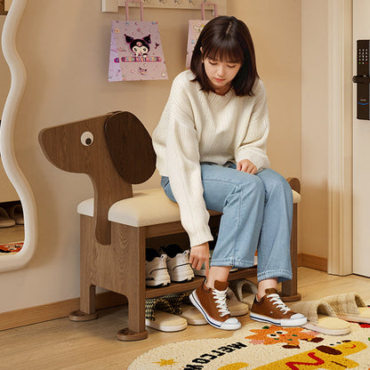 مقعد حذاء للأطفال بدون ظهر وبدون أذرع للمدخل مصنوع من إسفنج جلد البولي يوريثان وخشب المطاط بتصميم آرت ديكو الحديث