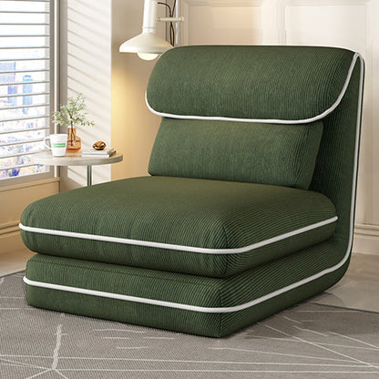 Modern Minimalist Foldable Rectangular Iron Corduroy PP Cotton Sponge Recliner Backrest Armless For Bedroom