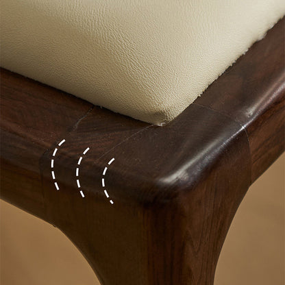 Contemporary Creative Geometric Rubberwood PU Leather Sponge Dining Chair Backrest Armrest For Dining Room