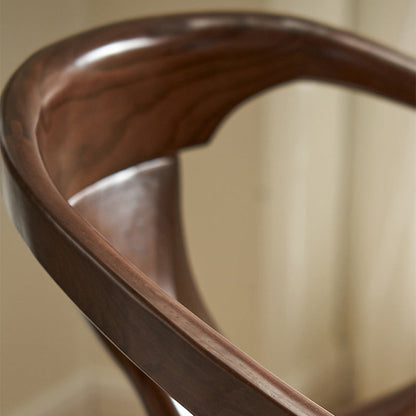 Contemporary Creative Geometric Rubberwood PU Leather Sponge Dining Chair Backrest Armrest For Dining Room