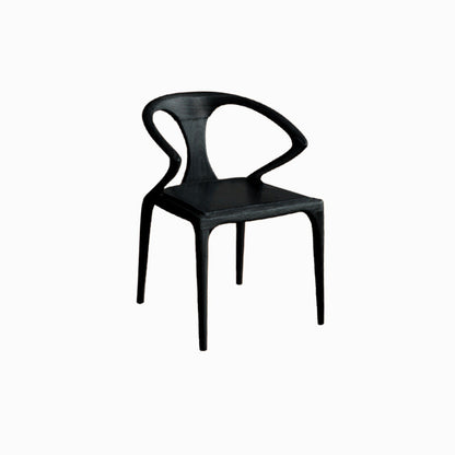 Contemporary Creative Geometric Rubberwood PU Leather Sponge Dining Chair Backrest Armrest For Dining Room
