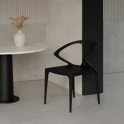 Contemporary Creative Geometric Rubberwood PU Leather Sponge Dining Chair Backrest Armrest For Dining Room