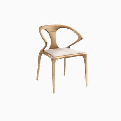 Contemporary Creative Geometric Rubberwood PU Leather Sponge Dining Chair Backrest Armrest For Dining Room