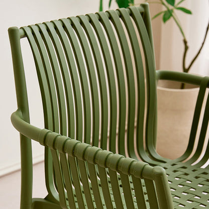 Modern Simplicity Square PP Outdoor Stackable Dining Chair Backrest Armrest For Dining Room