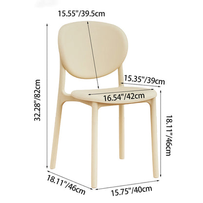 Contemporary Nordic Round PP Dining Chair Backrest Armless For Dining Room