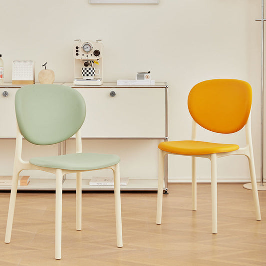 Contemporary Nordic Round PP Dining Chair Backrest Armless For Dining Room