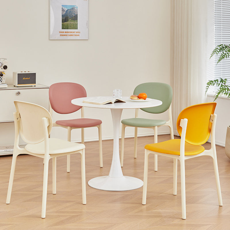 Contemporary Nordic Round PP Dining Chair Backrest Armless For Dining Room