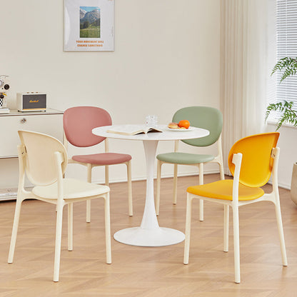 Contemporary Nordic Round PP Dining Chair Backrest Armless For Dining Room