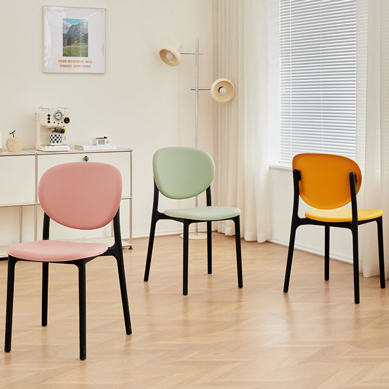 Contemporary Nordic Round PP Dining Chair Backrest Armless For Dining Room