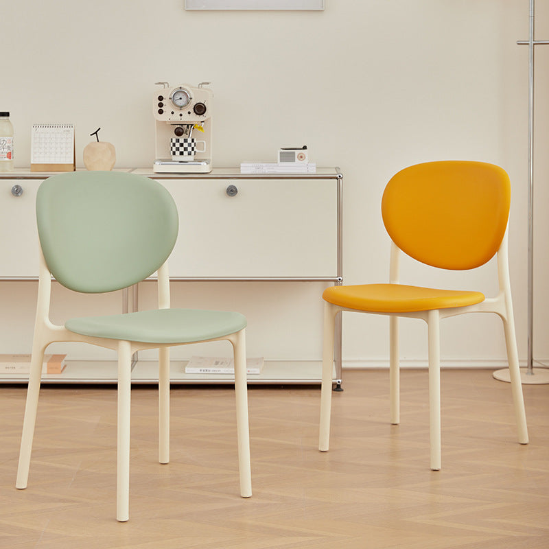 Contemporary Nordic Round PP Dining Chair Backrest Armless For Dining Room