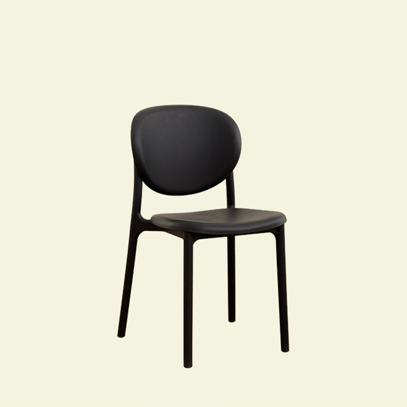 Contemporary Nordic Round PP Dining Chair Backrest Armless For Dining Room