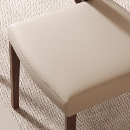 Contemporary Scandinavian Arc Ash Wood Microfiber Leather Sponge Dining Chair Backrest Armless For Dining Room
