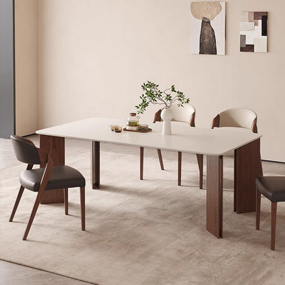 Contemporary Scandinavian Arc Ash Wood Microfiber Leather Sponge Dining Chair Backrest Armless For Dining Room