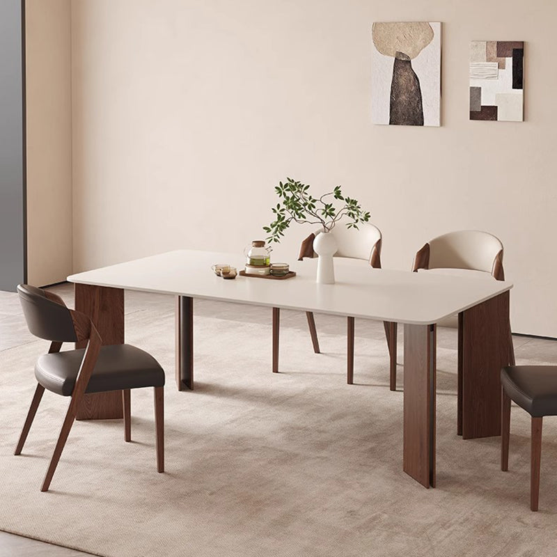 Contemporary Scandinavian Arc Ash Wood Microfiber Leather Sponge Dining Chair Backrest Armless For Dining Room