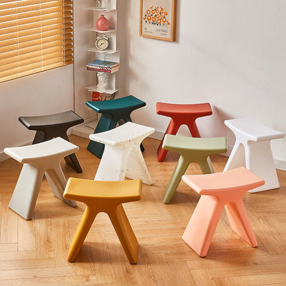 Modern Minimalist Geometric PE Plastic Kids Low Stool Backless Armless For Hallway