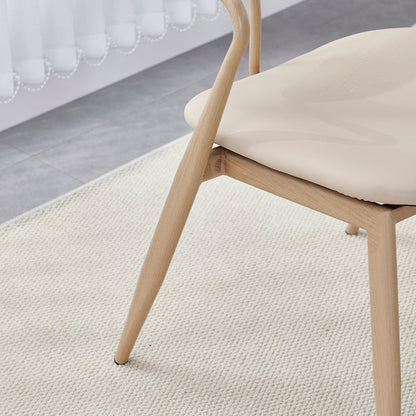 Contemporary Nordic Oval Iron Faux Leather Sponge Plastic Rattan Weaving Dining Chair Backrest Armrest For Dining Room