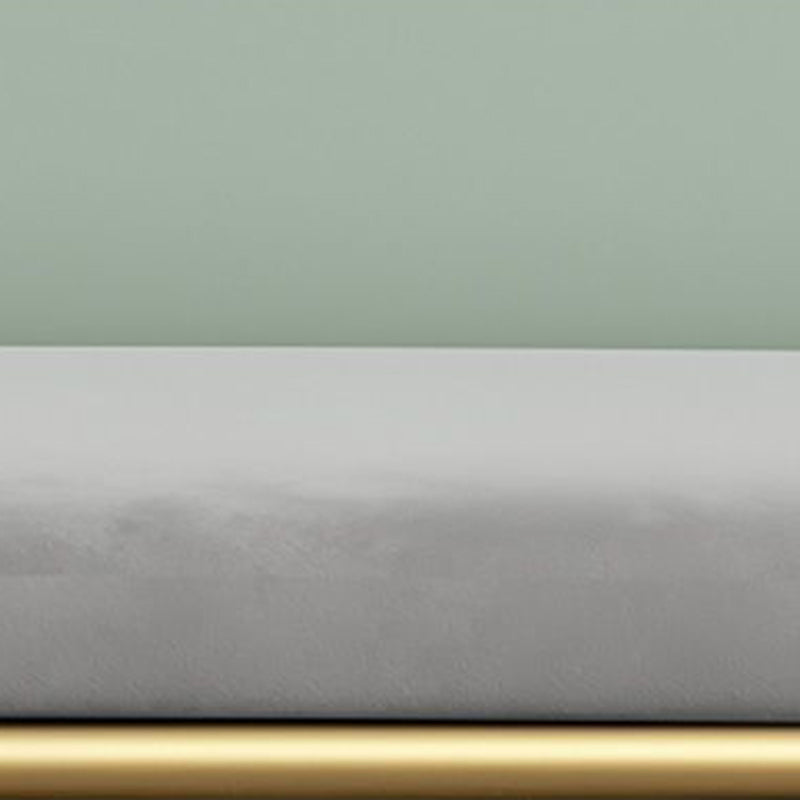 Contemporary Scandinavian Iron Velvet Rectangular Bear Kids Shoe Bench Armless For Entryways