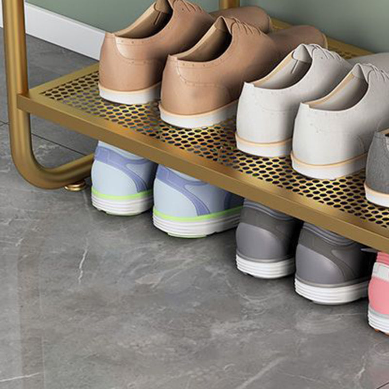 Contemporary Scandinavian Iron Velvet Rectangular Bear Kids Shoe Bench Armless For Entryways