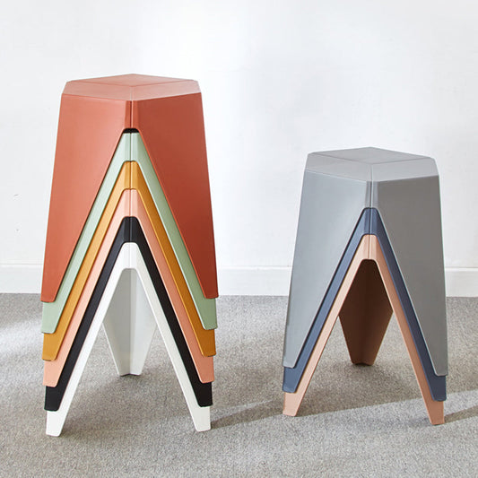 Moderner minimalistischer PE Square Hocker ohne Armlehnen für Esszimmer und Küche 