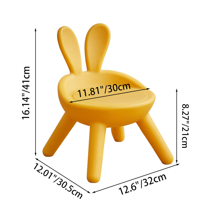 Modern Art Deco PE Rabbit Kids Low Stool Backrest Armless For Living Room