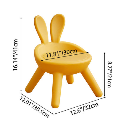 Modern Art Deco PE Rabbit Kids Low Stool Backrest Armless For Living Room