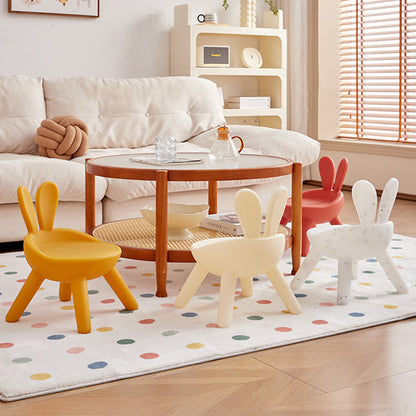 Modern Art Deco PE Rabbit Kids Low Stool Backrest Armless For Living Room