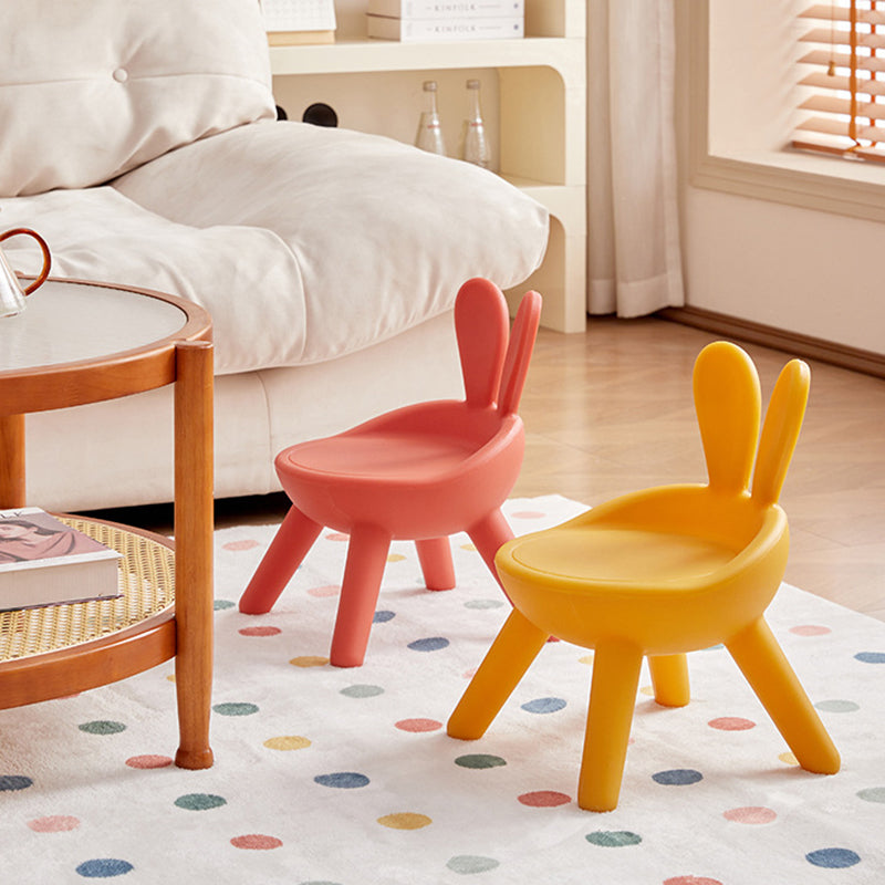 Modern Art Deco PE Rabbit Kids Low Stool Backrest Armless For Living Room